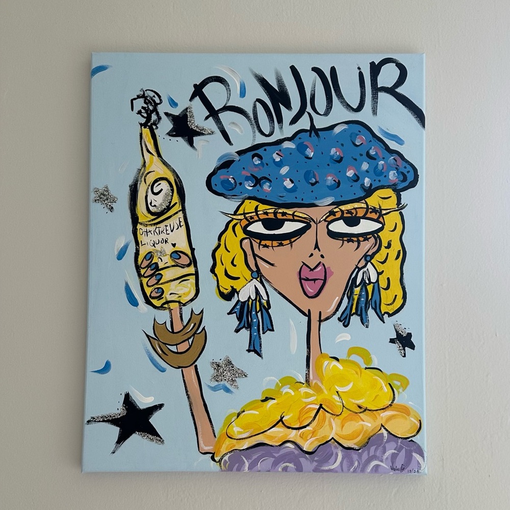 Bonjour Pop Art Canvas